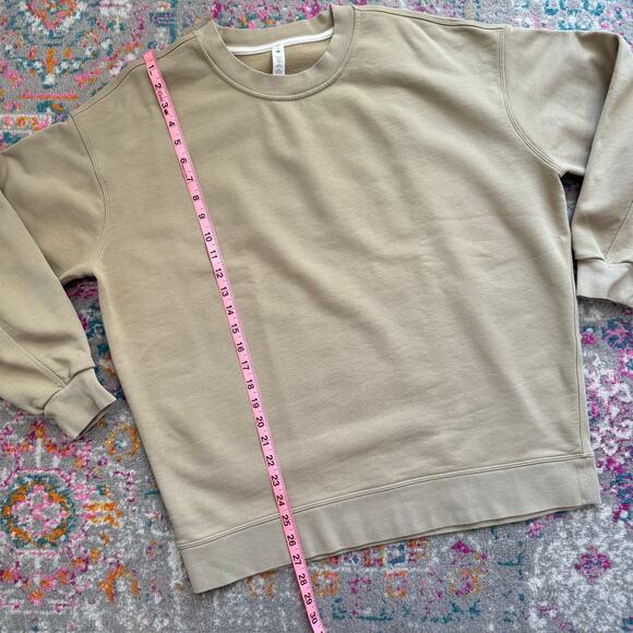 Lululemon Perfectly Oversized Crew Trench Tan Beige Sweatshirt Women’s Size 8 - Picture 6 of 10